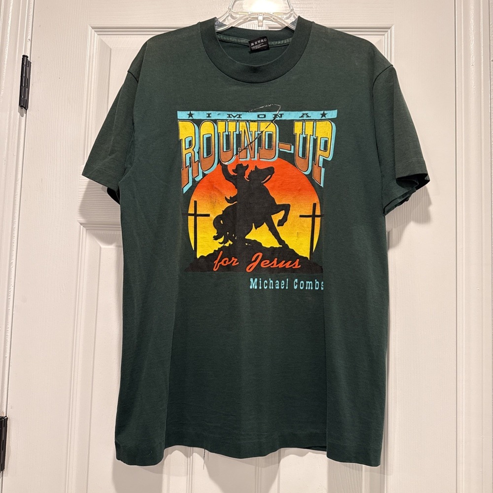 VTG 1993 Michael Combs Ministries Graffic T-Shirt L  Jesus Prov. 11:30 Western